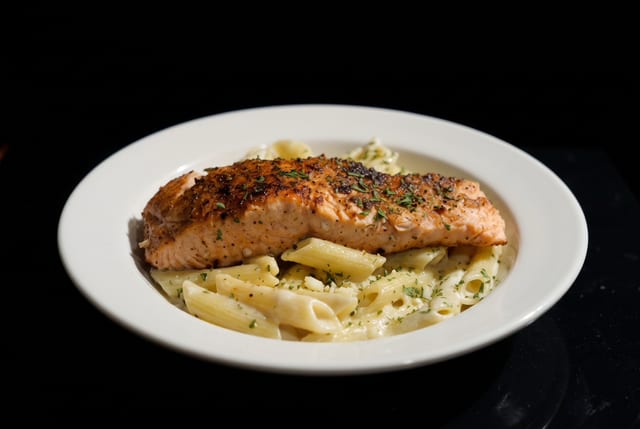 Salmon Alfredo.